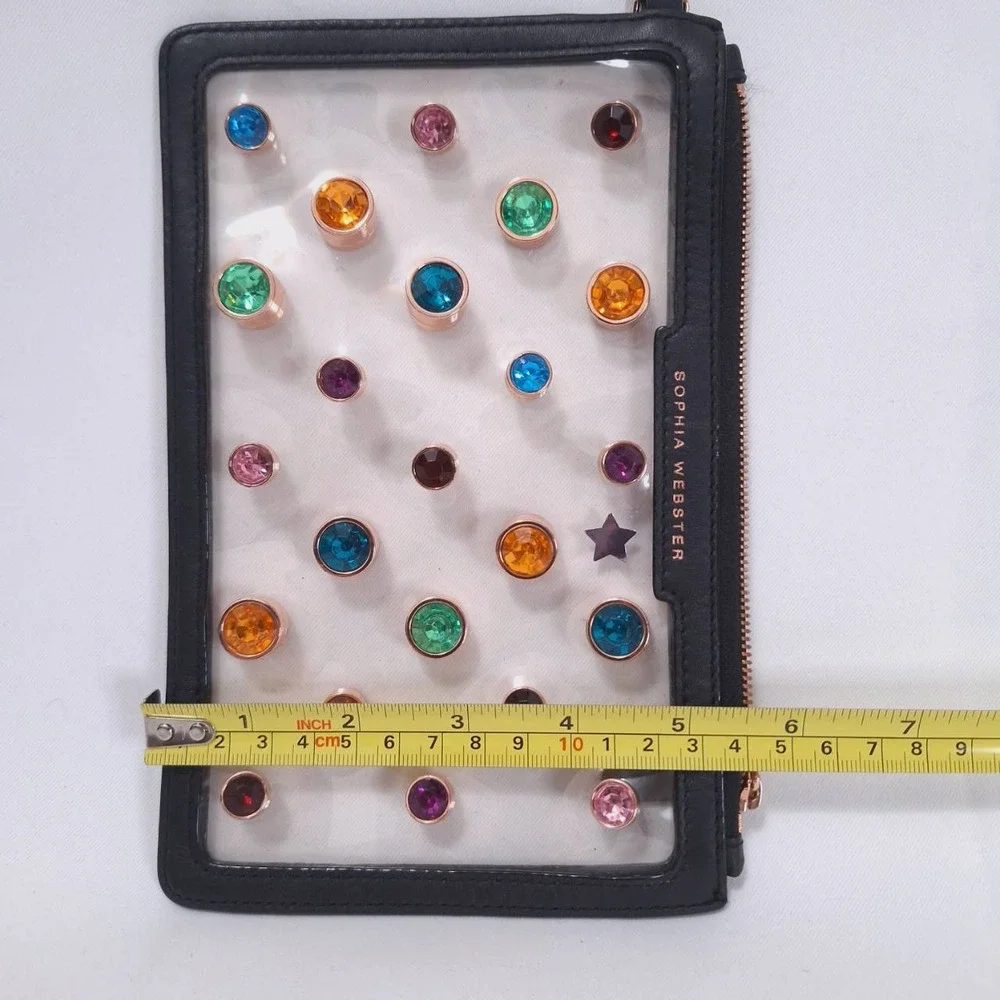 Sophia Webster Clear Pouch Colorful Gem Wristlet Bag‎ Clutch no Strap